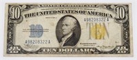 1934A $10 "NORTH AFRICA" SILVER CERTIFICATE