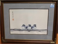 ORIENTAL SIGNED AND NUMBERED BIRD PRINT
