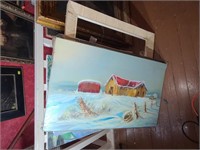 Various Unfinished Oil Paintings 8 pcs