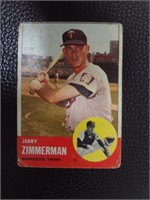 1963 TOPPS #186 JERRY ZIMMERMAN TWINS
