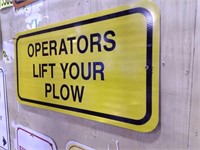 Operators Lift Plow Metal Sign