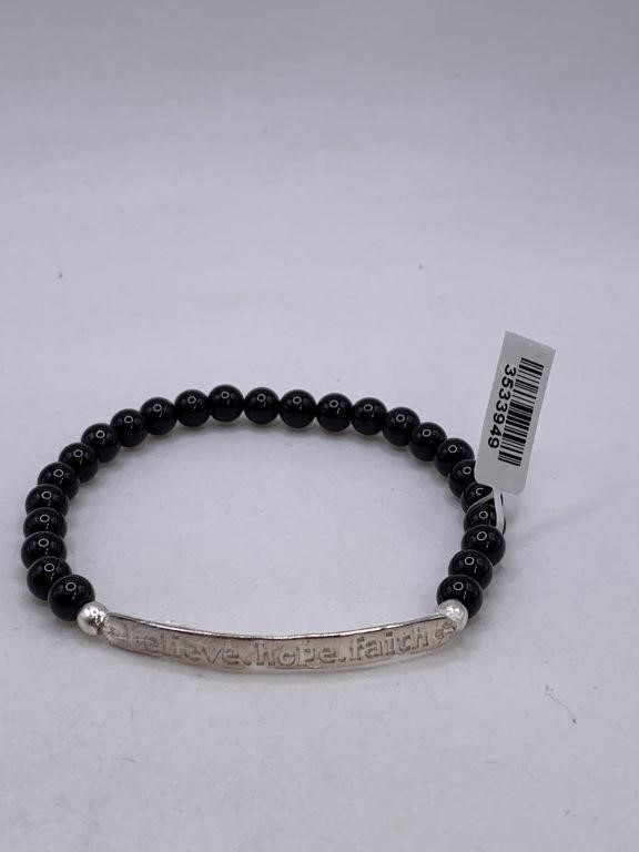 NEW STERLING SILVER/ONYX BRACELET