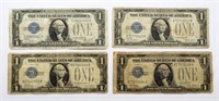 (4) 1928 $1 "FUNNY BACK" SILVER CERTS