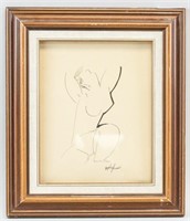 Italian Ink on Paper Signed Amedeo Modigliani