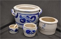 Vintage Dutch blue & white ceramic margarine pot