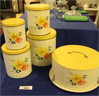 Graduated Metal Canister Set w/ Cake Keeper