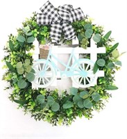 Super Holiday Artificial Green Leaves Wreath 17.7"