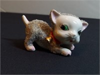 Sintered Glass Covered Porcelain Kitten Japan