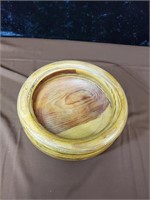Handcrafted wood bowl by Leroy Smith approx 9.5