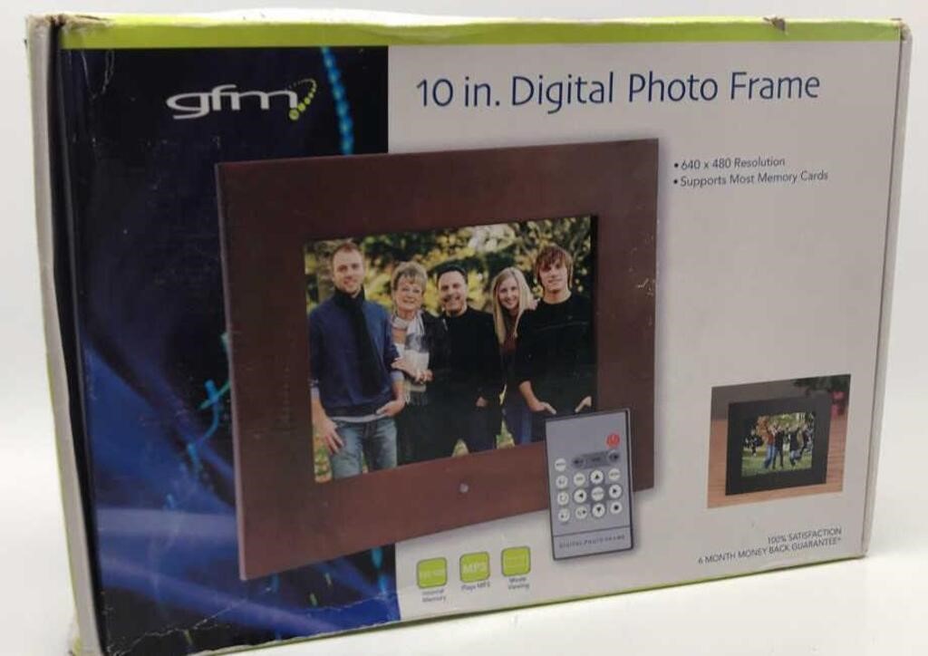 Gfm 10in Digital Photo Frame; New In Open Box