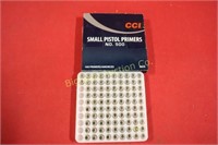 CCI No. 500 Small Pistol Primers 92 Primers in Lot