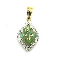 Gold plated Sil Emerald(1.55ct) Pendant