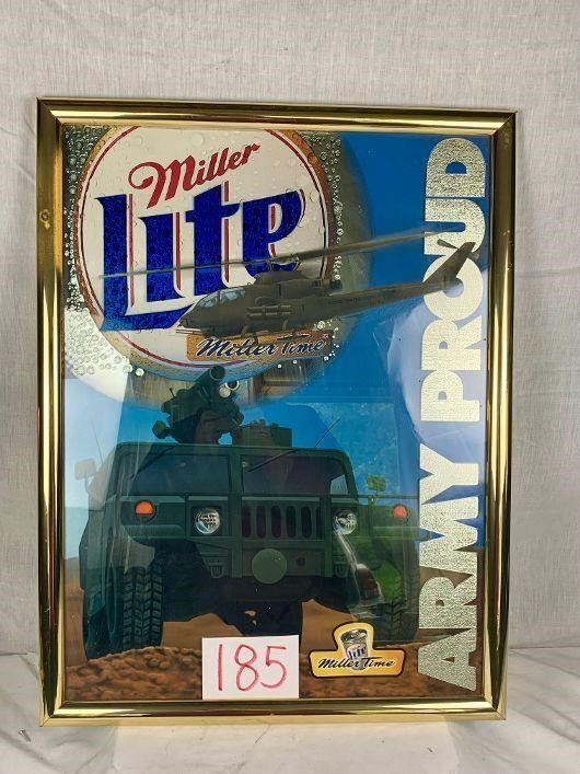 Vintage Miller Lite Beer Army Mirror