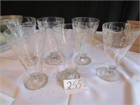 SELLER'S DESIGN SHERBERT ETCHED GLASSES