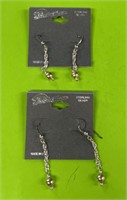 Sterling silver dangling earrings