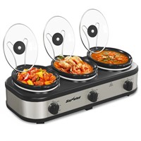 Sunvivi Triple Slow Cooker, Buffet Server and Food