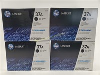 (4) New HP Laserjet 37A Black Cartridges