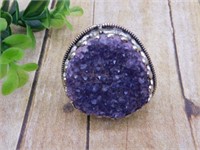 AMETHYST RING ROCK STONE LAPIDARY SPECIMEN