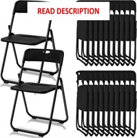 12PK Plastic Folding Chair (Black & White)