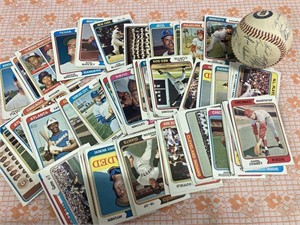 Baseball cards and cubs baseball
