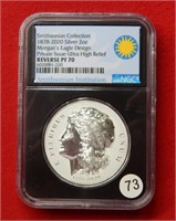 1878-2020 Morgan Dollar 2 Oz Silver NGC REV PF70