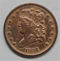 1834 Half Cent - - Cleaned
