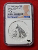 2022P Australia $2 NGC MS70 2 Ounce Silver