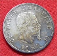 1863 Italy Silver Lira