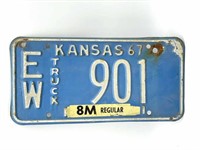 Kansas 1967 Truck License Plate