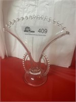 Clear glass Fan vase