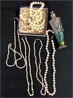 Pearl Jewelry & Vintage Perfume Bottle