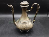 1800s goose necked silver plate coffee pot