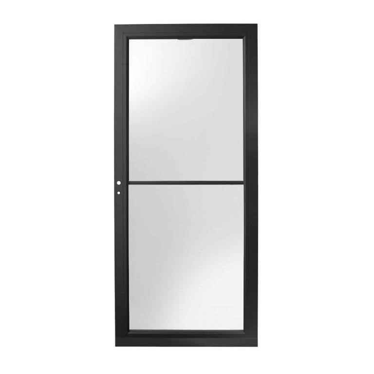 3000 Series Black Left-Hand/Outswing Screen Door