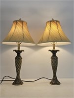 PAIR OF RESIN TABLE LAMPS  - 29.5" TALL - WORKING