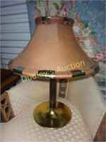 Danish Table Lamp W/ Leather Shades