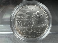 1991 Korea commemorative silver dollar 38th
