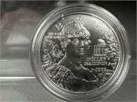 1999 Dolly Madison silver dollar