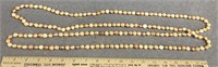 Long strand of fresh water pearl necklace, champag