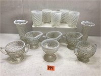 Vintage Hobnail Opalescent Glass Kitchen Ware