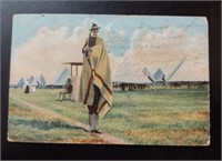 1907 Postcard Henderson TX Soldier in Fort!