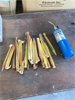 Tent stakes and propane torch