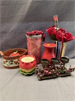 RED INSPIRED HOME DECOR LOT