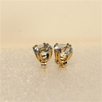 14K gold earrings with blue stones