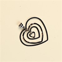 14K white gold Milor Italy heart pendant