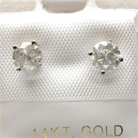 Certified14K  Diamond(1.02ct) Earrings