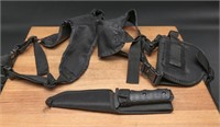 Nylon Revolver Shoulder Holster W/ Tactical Knife