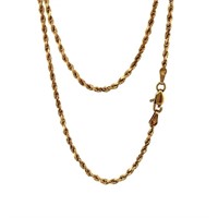 10K Yellow Gold Rope Chain Necklace .26 ozt