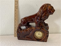 German Ceramic Lion Clock