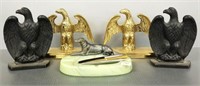 Group incl. 2 pair bookends, akro-agate tray &