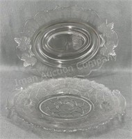 Early Daily Bread Clear Glass Trays, Small Chips